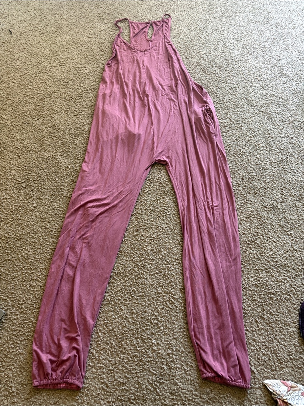 B62 Wiley Threads Bamboo Women's Dusty Rose Sleeveless Jumpsuit (FP Dupe)
